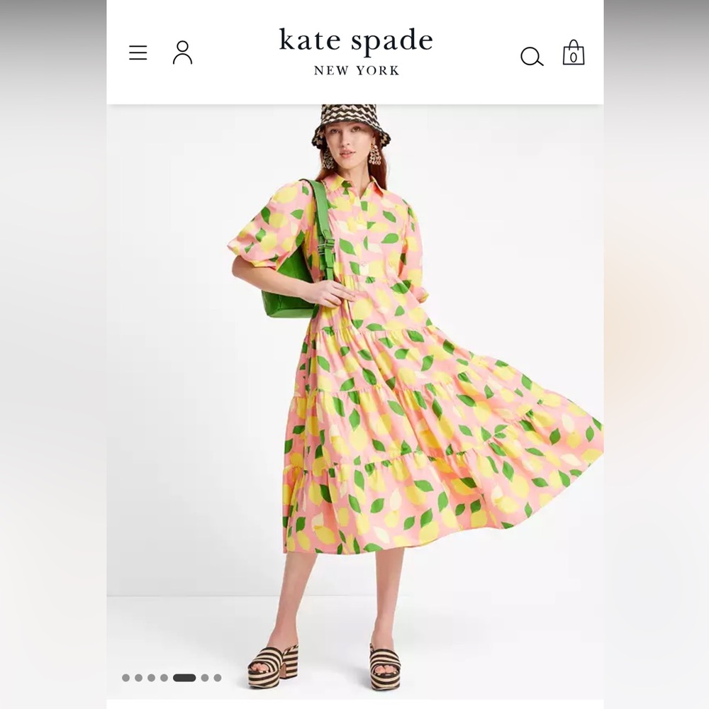 Kate Spade Pink and Green Midi Dress